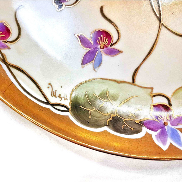 Antique Gold Orchid France GDA J.H.S. Co. Stouffer Hand Painted 1900's - Picture 10 of 10